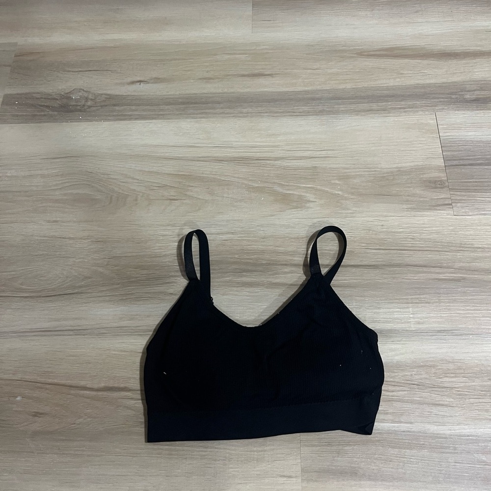 black ribbed size small shein sports bra